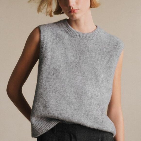 Sezane Sweaters - Sezane Samuel Wool Jumper, Mottled Grey Size XXS